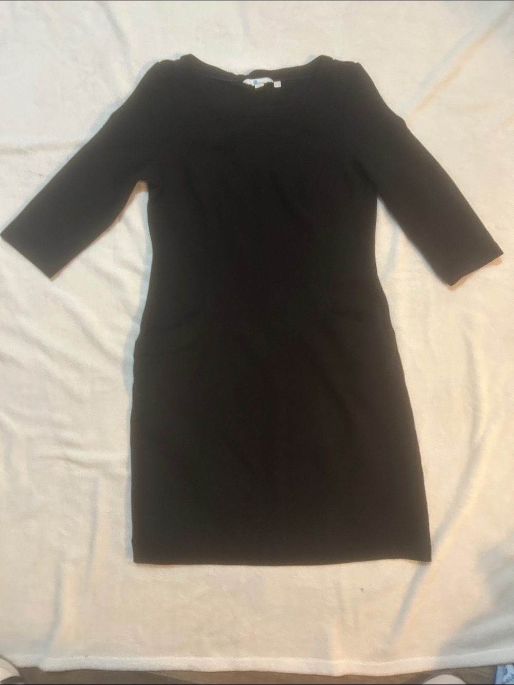 Boden Women’s Dress Black Midi Sheath with 3/4 Sleeves Size 8